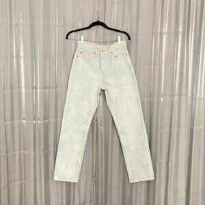 straight leg high-ride demin pants